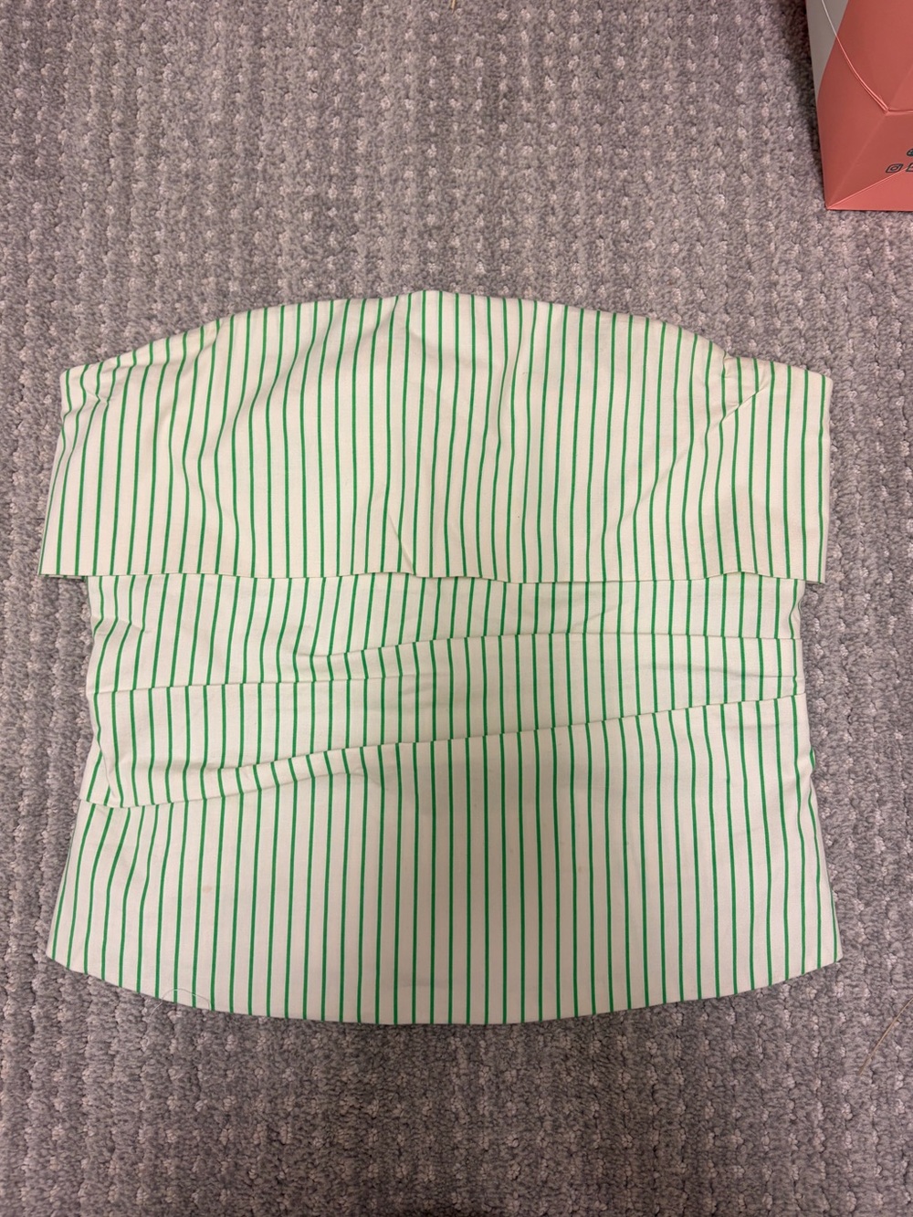 Pistola White Strapless Bustier with Green Stripes